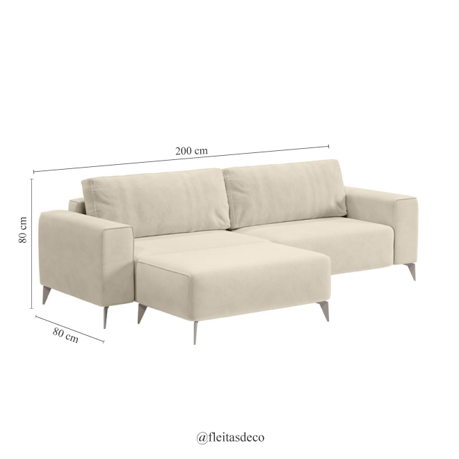 Sofá Alesso 2 Cuerpos + Puff Alesso